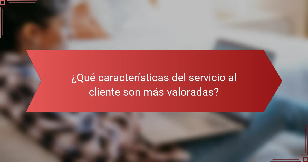 ¿Qué características del servicio al cliente son más valoradas?